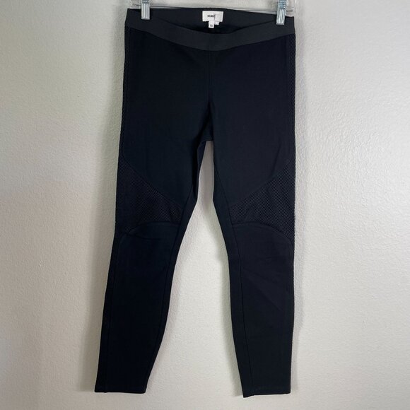 Helmut Lang Womens Medium Black Mesh Panel Leggings Stretch Pull On - Picture 1 of 6